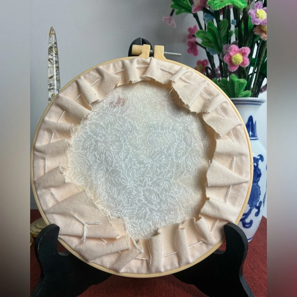 Hand Embroidered Deer Floral Hoop Art – 8” Woodland Decor - Picture 4 of 4